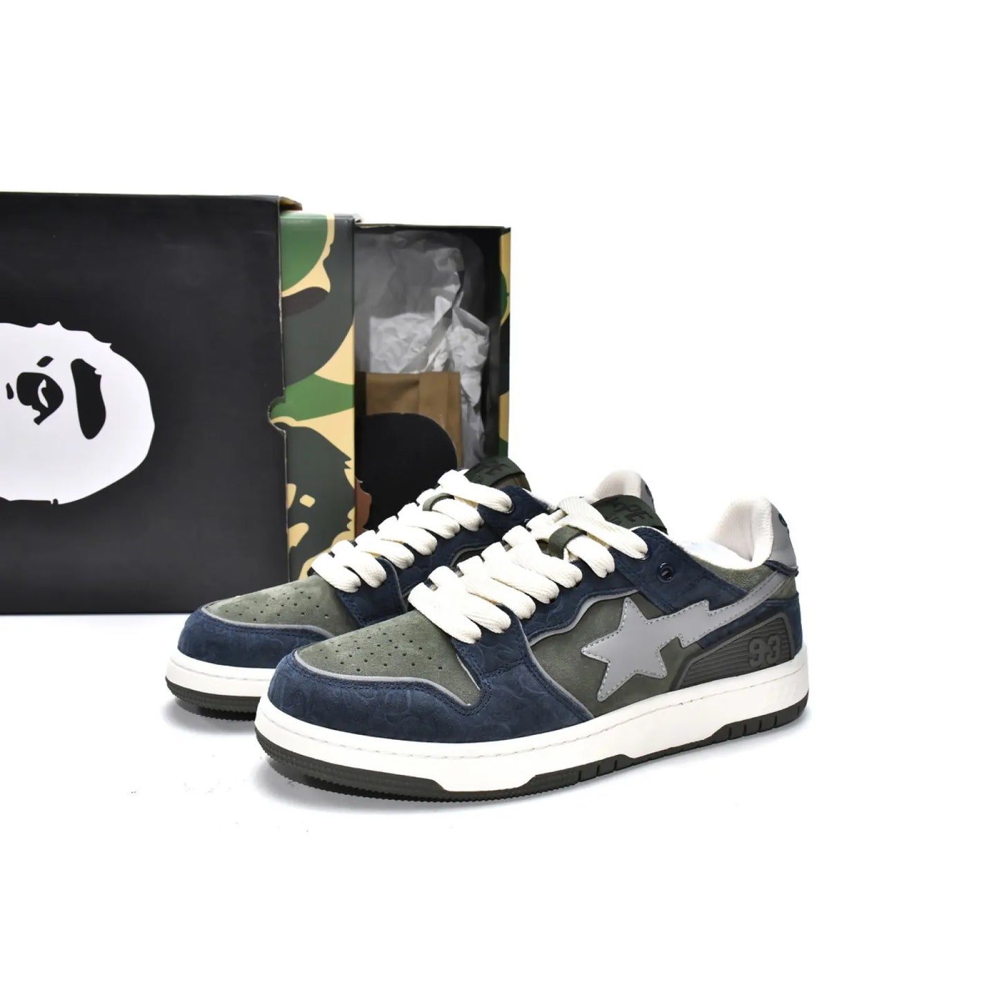 Bape Sneakers ' Blue Army'